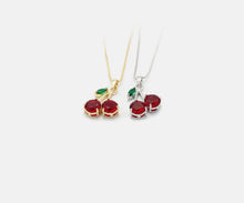 Load image into Gallery viewer, Ruby Cherry 18k Gold Necklace
