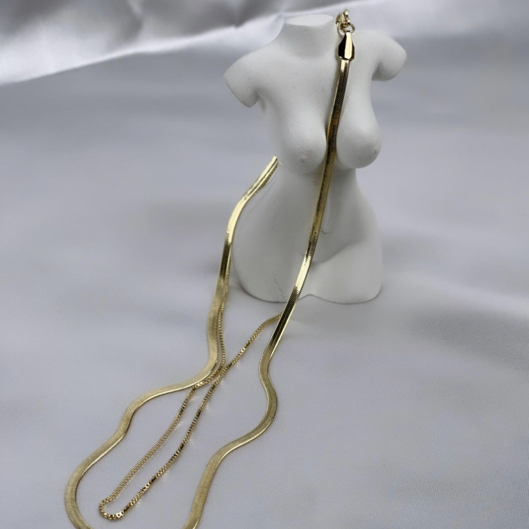 Layered Dainty Herringbone necklace